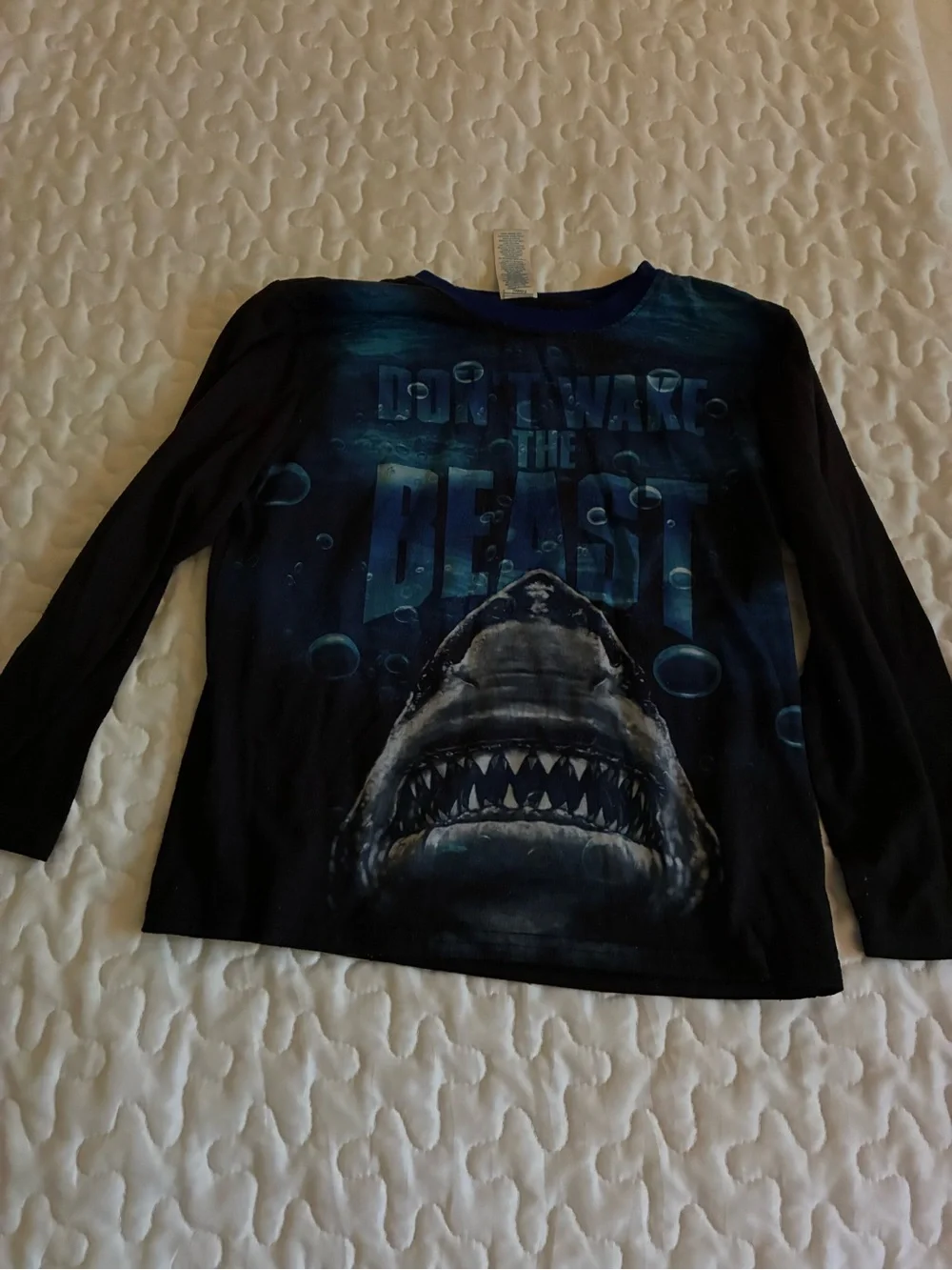 The Children's Place Black & Blue Shark Graphic Long-Sleeve Pajama Top